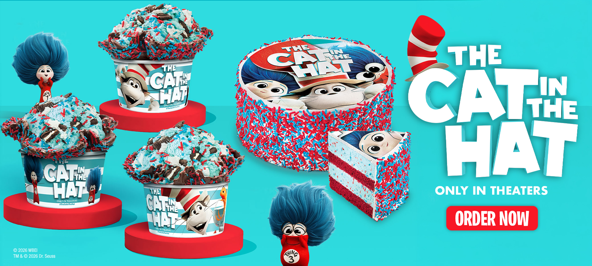 Cold Stone Creamery × The Cat in the Hat Cotton Candy Catastrophe + Cake Full of Things