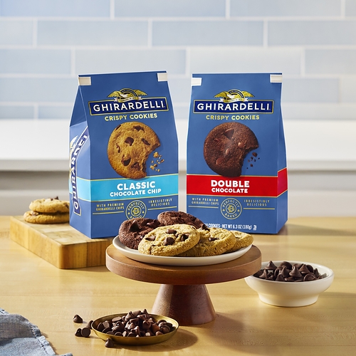 Ghirardelli Crispy Cookies — Classic Chocolate Chip + Double Chocolate
